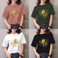 tshirt for woman Golden Octopus Art Print T-Shirt