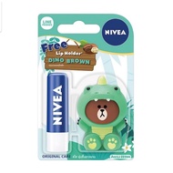 NIVEA Original Care Caring Lip Balm (free lip holder Dino Brown)