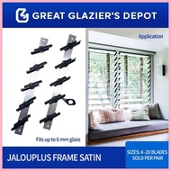 【Hot】 Jalouplus Jalousie Frame 11- 16 Blades for Louver Window 1 Pair Satin