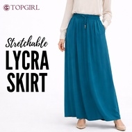 TOPGIRL Premium Stretchable Lycra Skirt / Aline Skirt Lycra / Maxi Skirt Perempuan / Maxi Lycra Skir