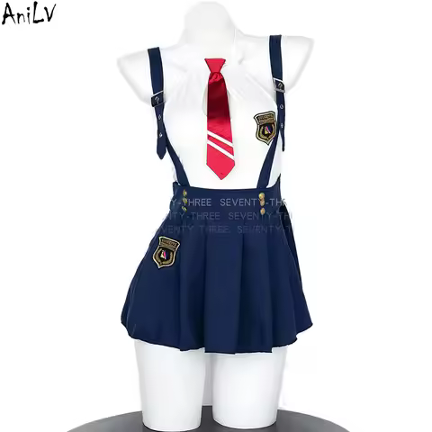 AniLV Japanese Anime Girl School Uniform College Student Outfits Cosplay Costume