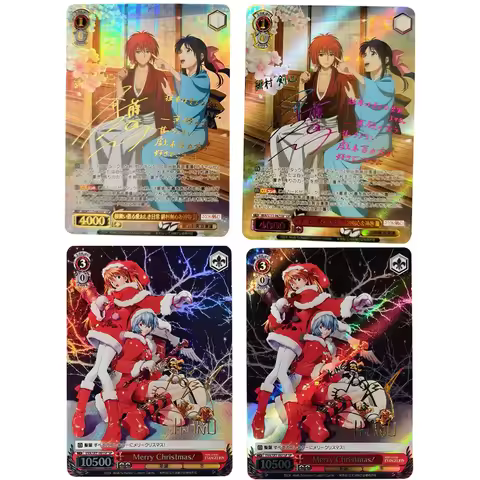 New Anime Weiss Schwarz Collection Card Gold Stamping Rurouni Kenshin Signature Card Refractive Colo