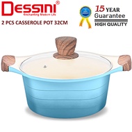 DESSINI ITALY XWB-32 Die Cast Aluminium Non Stick Casserole Pot Bowl Deep Fry Pan Induction Cookware