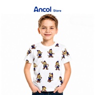 Ancol Dufan Children's T-Shirt Full Print White - Children's T-Shirt Full of Dufan Character Images 