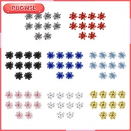 [pugwsl] 10Pcs Christmas Poinsettia Artificial Flowers Ornaments, 5.7inch Glitter Flowers for Holida