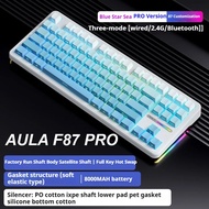 Aula F87 Pro Mechanical Keyboard Wired 2.4g Wireless Bluetooth Tri Mode 8000mAh 87Key Hotswap Rgb Pb