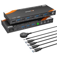 4K@120Hz HDMI KVM Switch 4 Computers 1 Monitor Simulation EDID,USB 3.0 KVM Switch Support 8K@60Hz fo