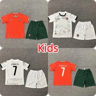 RONALDO 25-26 Kids Football Jersey Set Red