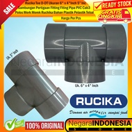 Rucika Size 6" x 4" Inch Inch 5 Piece Five Inc In Inch Tee D-DT Connection Three Fitting PVC Pipe Fi
