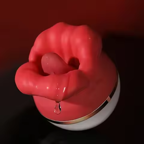 Rose Red Lips Vibrator Vagina Tongue Licker Clitoral Stimulator g-spot Massager Female Masturbator A