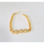 22K Gold Titanium Round 3 Chain Children's Bracelet