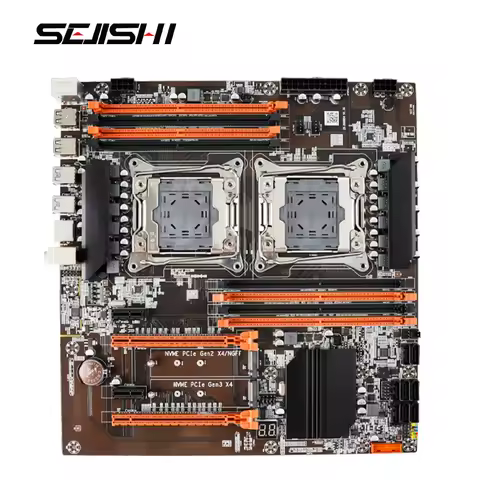SEJISHI X99 Motherboard Dual CPU LGA 2011-3 Processor DDR4 M.2 PCIE Mainboard X99D4DU System Board I