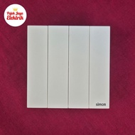 661041N Switch 4 Gang 1 Way M7 Air Ultra Slim Switch White Simon