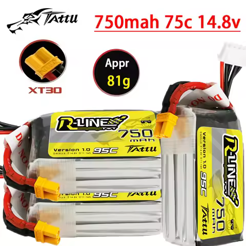 TATTU-R-LINE 1.0 4S 14.8V 750mAh 95C LiPo Battery For RC Helicopter Quadcopter FPV Racing Drone Part