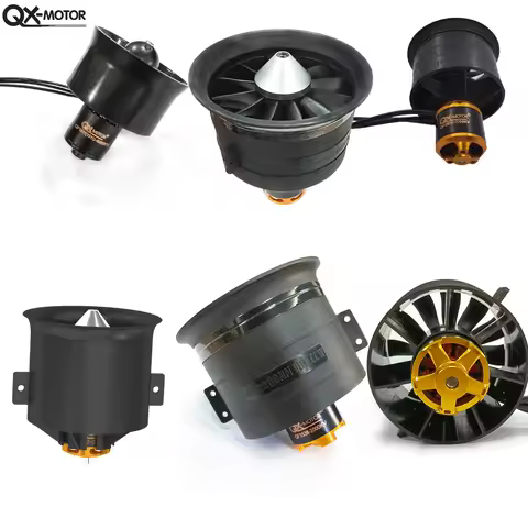 QX-MOTOR Ducted Fan 30mm 50mm 64mm 70mm 90mm EDF with Brushless Motor for RC Jet Multirotor Helicopt