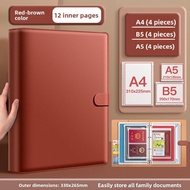 SIJINIANHUA | Thick Leather Family Document Organizer A4 B5 File Folder