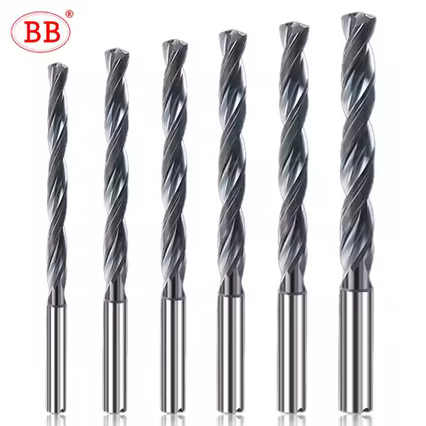 BB Carbide Drill 8xD CNC Long Deep Hole Machining Coated Flute Internal Coolant for Steel Metal Tool
