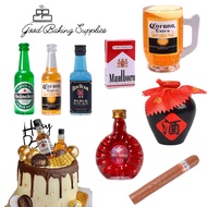 Mini Beer Whisky Bottle for Cake Decoration / Liquor Wine Bottle Display / Father's Day Cake Topper 