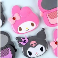 [Sanrio] Face 2-in-1 Mirror Comb Set Hair Brush With Mirror  Twinkle Kuromi Face Brush With Mirror