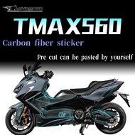 For YAMAHA TMAX 530 560 motorcycle 2022-2023 3D carbon fiber protection car sticker modified sticker carbon fiber decoration