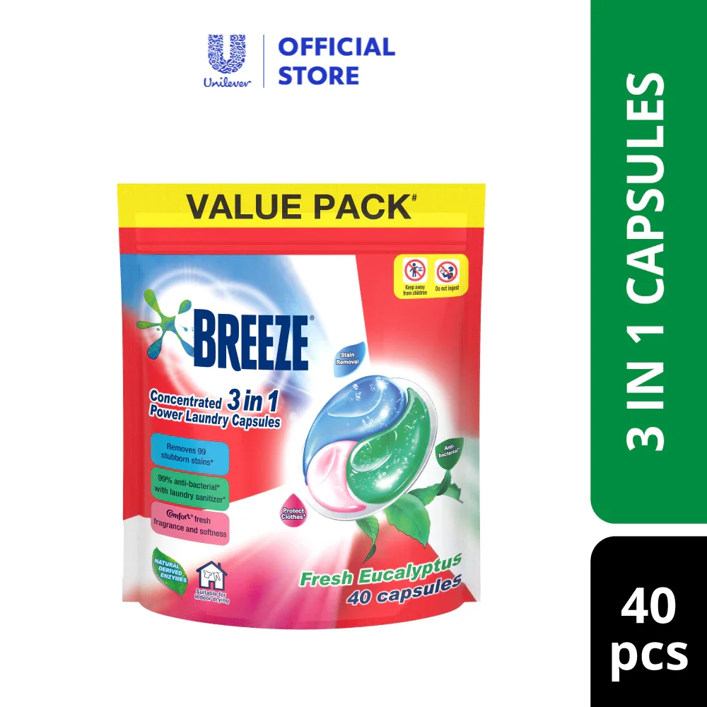 Breeze 3 In 1 Capsules Pouch Fresh Eucalyptus (420g)