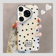 內地直送 - 适用mate60pro手机壳Pura70pro唯美ins黑色波点蝴蝶结支架mate40pro新款mate50pro网红女款带链条全包软-黑色波点单壳 华为 P40