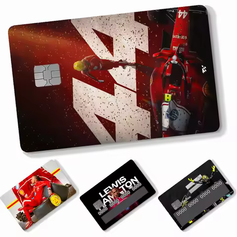 1PC F1 L-Lewis 44 H-Hamilton Card Stickers 4pcs PVC Credit Card Skin Stickers Removable Self-adhesiv