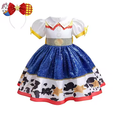 New Moives Jessie Dress Cowgirl Jessie Cosplay Vestidos Costume Princess Dress Fancy Party Outfit Ha