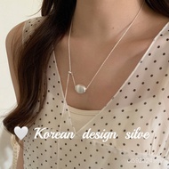 Jewelry Niche Stacking Oval Female New Style Korean Version Geometric Brushed Sterling Silver 2025 N
