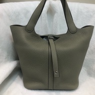 Hermes Picotin 22鼠尾草綠 U Stamp TC XC389