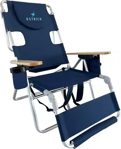 Woody 3N1 Beach Chair with Cooler Bag - Face Opening - Portable, Reclining Lounger for Tanning- Face