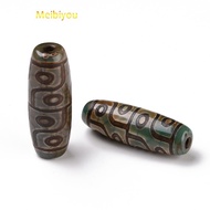10pcs Tibetan style dZi Beads Beads Dyed & Heated Oval 12-Eye 28.5~32x10~12.5mm Hole: 1.5~3mm