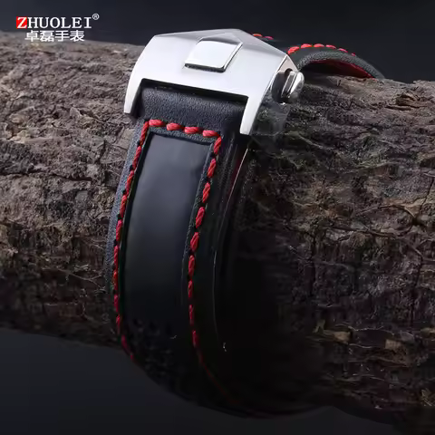 COW Genuine Leather Watch Strap 19mm 20mm 22mm watchband for tag heuer Carrera Monaco F1 watch band 