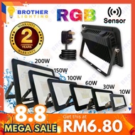 [Premium] LED Spotlight Sensor Flood Light RGB Celling 10W/30W/50W/100W/150W/200W Outdoor Lighting I