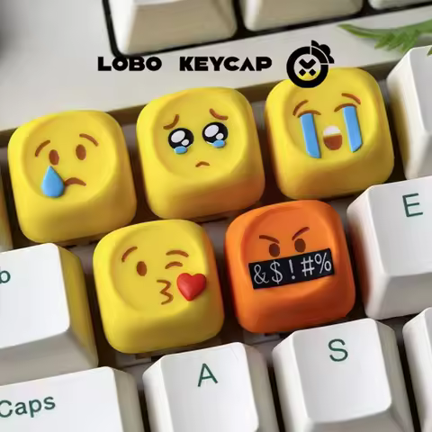 Emoji Series Personalized Esc Keycaps Emoji Cute Yellow Cartoon Customized Design Resin 1U Key Caps 
