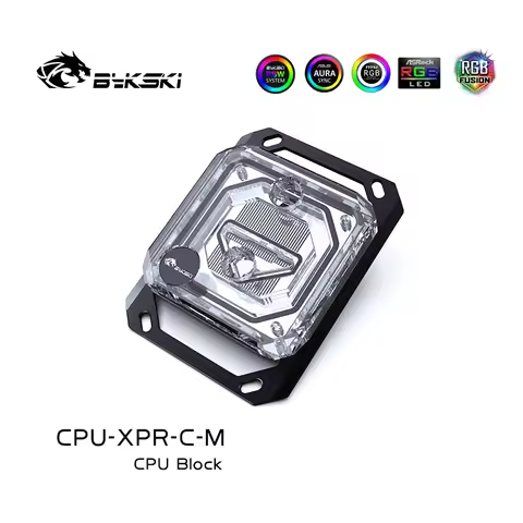Bykski CPU Liquid Cooling Block Cooler RGB for Ryzen 7/5/3/AM4/AM3+/AM3/AM2+/AM2/FM2+/FM2/FM1 CPU-XP