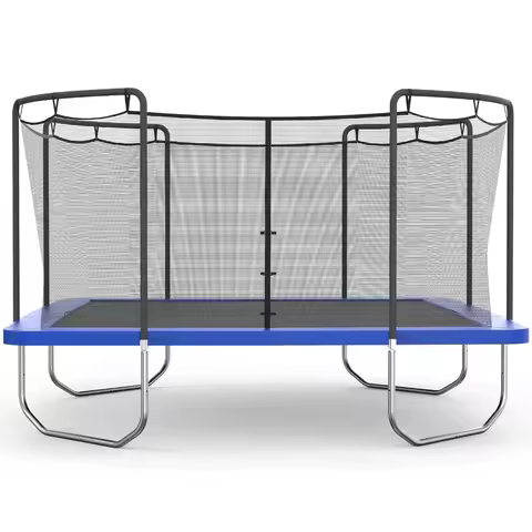 15FT Trampoline with Enclosure, Spring Pad Cover, Heavy Duty Jump Mat, ASTM Approved Outdoor Trampol