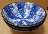 早期日本有古窯手繪青花瓷碗湯碗肉燥飯碗- 直徑15公分-3碗合售