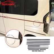 Dry Carbon Fiber Tablets Car Body Waistline Trim Sticker For Honda N-Box JF3 JF4 2017-2021 Car Acces
