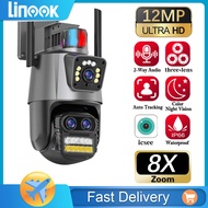 Linook ICSEE 1080P Three Lens Wireless CCTV Camera Full HD Color Night Vision 360 PTZ Mobile Trackin