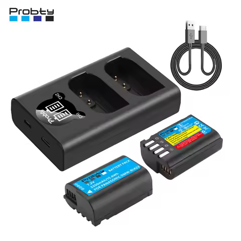2200mAh DMW-BLK22 DMW BLK22 Battery + LED Dual Charger For Panasonic LUMIX GH5 S5 GH5 II S5 II GH7 G