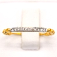 Happy jewelry Diamond Ring Side Row With Chain Pattern Real Gold 37.5% ME833