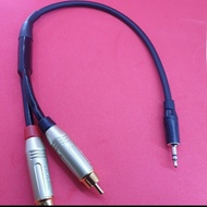 HITAM Mogami Stereo Cable - 3.5 To RCA Jack - Black - 1 Meter