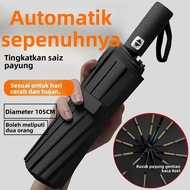 Payung Automatik 24 Ribu Tulang, Payung Hitam Kalis Cahaya Matahari, Kalis Hujan, Payung Perniagaan