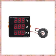 (ZVET) AC Ammeter Voltmeter Three Display Current Voltage Frequency Meter AC50-500V AC0-120A 10-99.9
