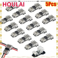 HOULAI 1/5Pcs Pluggable Wire Connector, 2 Pin Low Voltage Electrical Cable Crimp,  No Stripping T Ty
