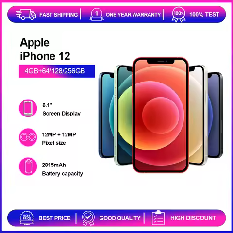 Apple iPhone 12 4GB RAM 64/128/256GB ROM Used Original Unlocked 6.1" Super Retina XDR Face ID NFC 5G
