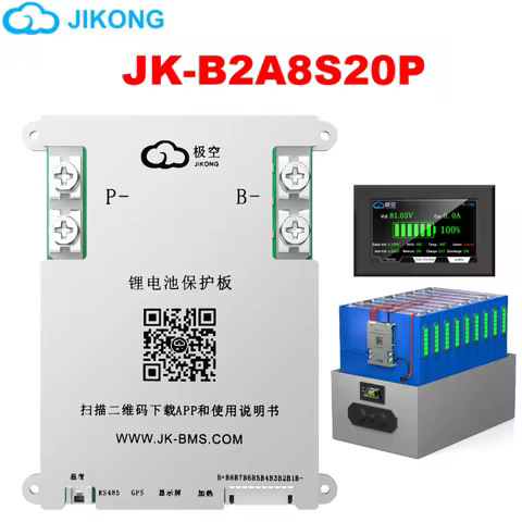 JK BMS 200A Jikong Bms JK-B2A8S20P Smart BMS 8S 24V Active Balance 2A bms for lifepo4 lithium ion ba