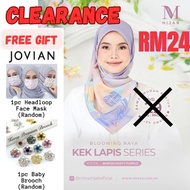 💯 MINAZ HIJAB Free Gift JOVIAN Face Mask Baby Brooch New Clearance Sale KEK LAPIS DUSTY PURPLE Bawal