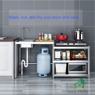 High Quality Stainless Steel Single Kitchen Sink With Stand Rak Sinki Singki Steel Dapur Set Dish Wa